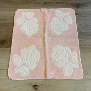 Vintage Washcloth Martex Pink Rose Print 100% Cotton‎ Made In USA